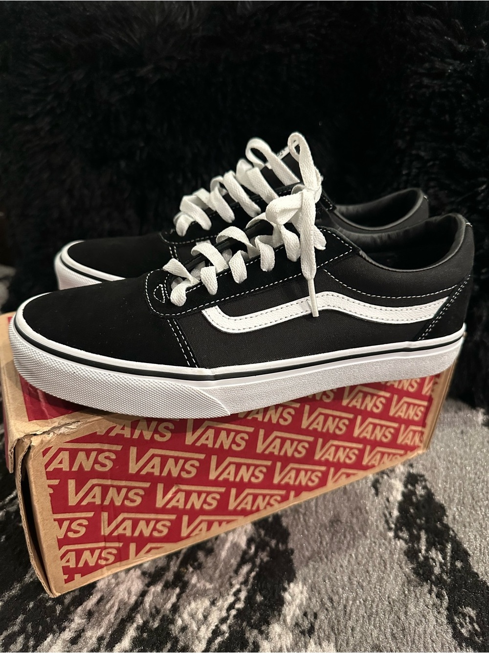Vans Classic Low-Top Skate Shoes in Black and White